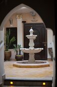 Courtyard with Arabian-style, stone fountain