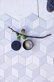 Inspirations for the kitchen: White geometric tile pattern