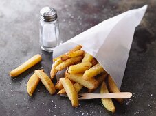 Homemade chips with salt