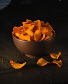 A bowl of sweet potato crisps