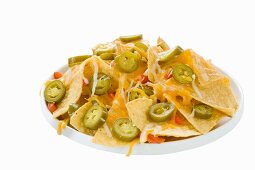 Nachos with cheese and jalapeños