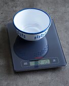 A pair of digital kitchen scales