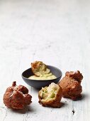Savory profiterole with crabmeat and aioli