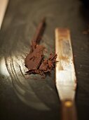 Cooking chocolate with a palette knife
