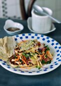 Fried haloumi with vegetables