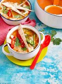 Mexican vegetable soup with tortillas