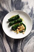 Stuffed chard leaves with bulgur and chickpeas (Syria)