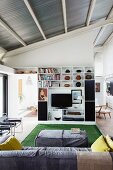 Living room in modern industrial building