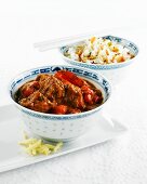 Beef rendang with rice (Indonesia)