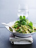 White cabbage salad with almonds and coriander