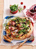 French ham and camembert pizza