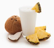 A coconut and pineapple smoothie