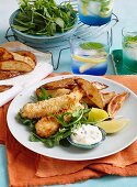 Coconut fish fingers with caper mayo