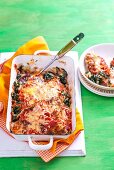 Veal parmigiana with silverbeet