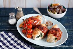 Hähnchenbrust gefüllt mit Spinat und Ricotta