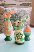 Hand-sewn rabbit egg warmers