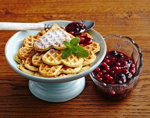 Millet waffles with berry compote