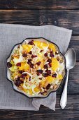 Chicory salad with oranges, nuts and dried cranberries
