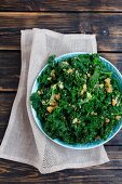 Kale with buttered crumbs