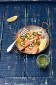 Baked salmon trout with gremolata