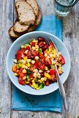 Bean and chickpea salad with peppers