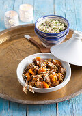 Lamb tagine with apricots and almonds