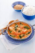 Fish curry with spinach, yoghurt and cashews (India)