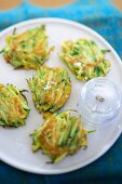 Courgette fritters with salt