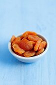 A dish of dried apricots