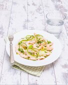 Prawns with courgette strips