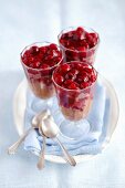 Chocolate mousse with cherries