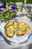 Asparagus frittata, sliced