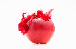 Apfel mit roten Farb-Effekten