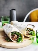 Lamb kofta wraps with parsley and onion salad