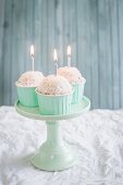 Coconut cupcakes for a birthday