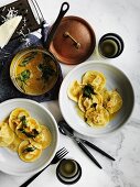 Ravioli di zucca con burro e salvia (Pumpkin ravioli with sage butter, Italy)