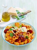 Roasted capsicum and chorizo orechiette