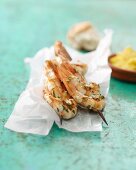 Barbecued prawn skewers