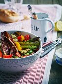 Grilled Italian vegetables with herb oil