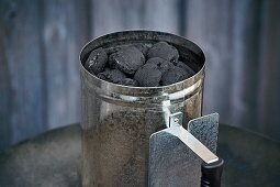 A chimney starter for briquettes