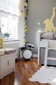 Modern child's bedroom in grey and white