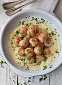 Tuna fish balls with mashed potatoes