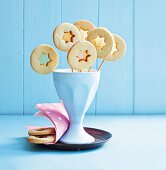 Colourful biscuit lollies