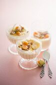 Bowls of desserts made with physalis