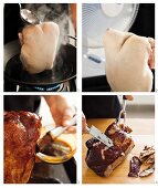 Peking duck being made