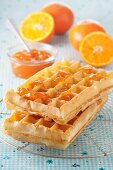 Waffles with marmalade