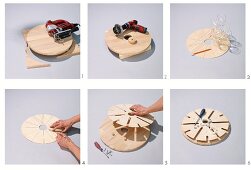 Instructions for making round wooden wine glass rack