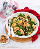 Kipfler, kale, pancetta & pine nut salad