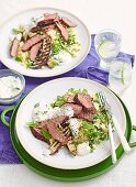 Steak with Eggplant, Couscous & Cumin Youghurt