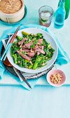 Chargrilled Flank Steak with Gai Lan